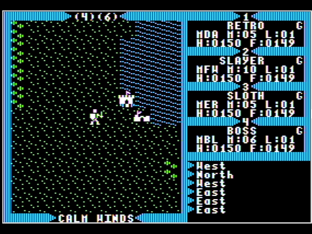 Gameplay of Ultima III: Exodus for Apple II